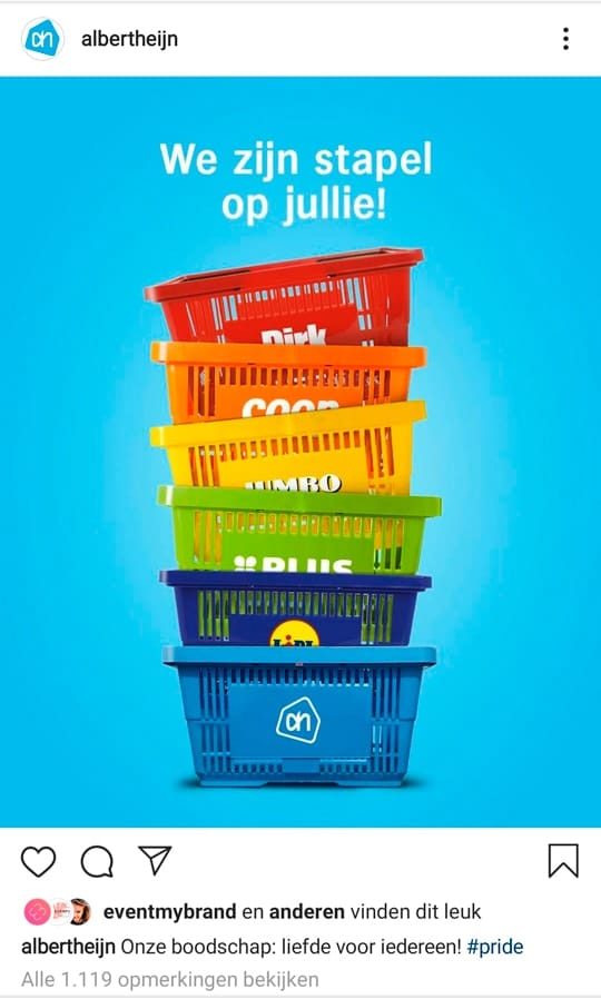 Inhaker van Albert Heijn tijdens Pride Amsterdam