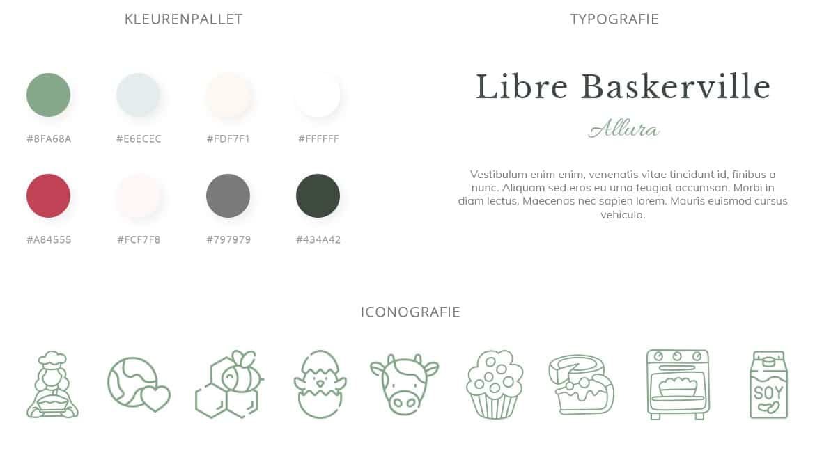 Uitbreiden huisstijl voor bakkerij met typografie, iconen en kleuren