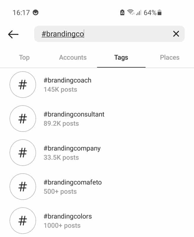 Hashtags zoeken op bereik in Instagram Hashtags zoeken op bereik in Instagram
