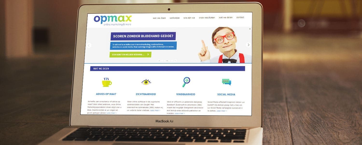 Nieuwe website Opmax - online marketing