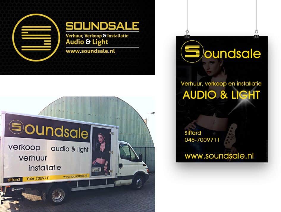 Huisstijldragers voor rebranding audiobedrijf