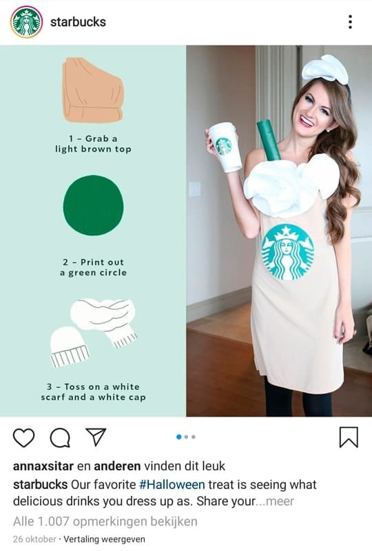 Inhaker van Starbucks tijdens Halloween