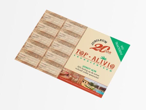 Ontwerp folder met kortingsbonnen