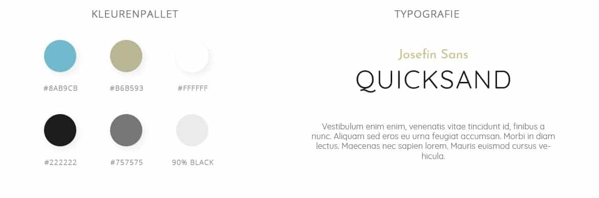 Typografie en kleurenpallet voor feelgood spa