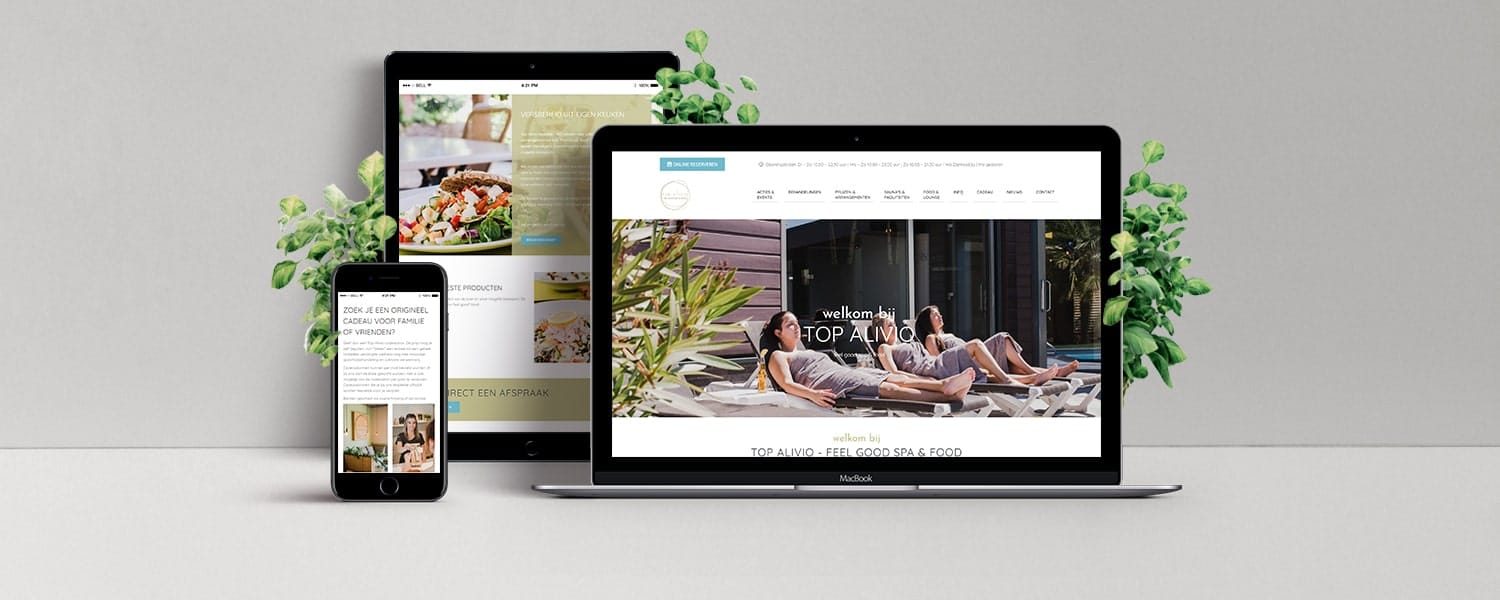 Rebranding website voor saunacentrum